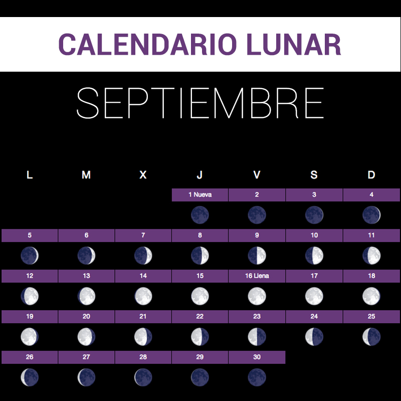 Calendario lunar septiembre