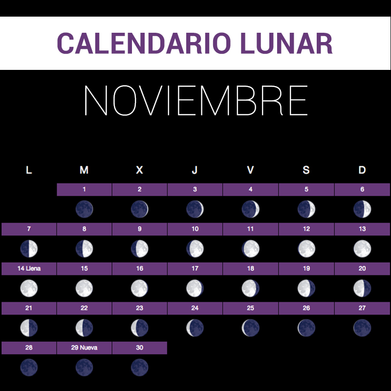 Calendario lunar noviembre